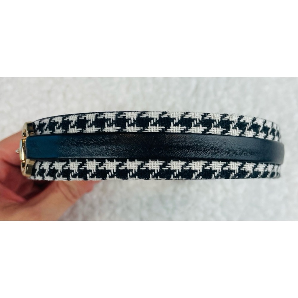 (NWOT) Handmade Black/White/Gold Houndstooth Horse Bit Headband - Picture 6 of 12